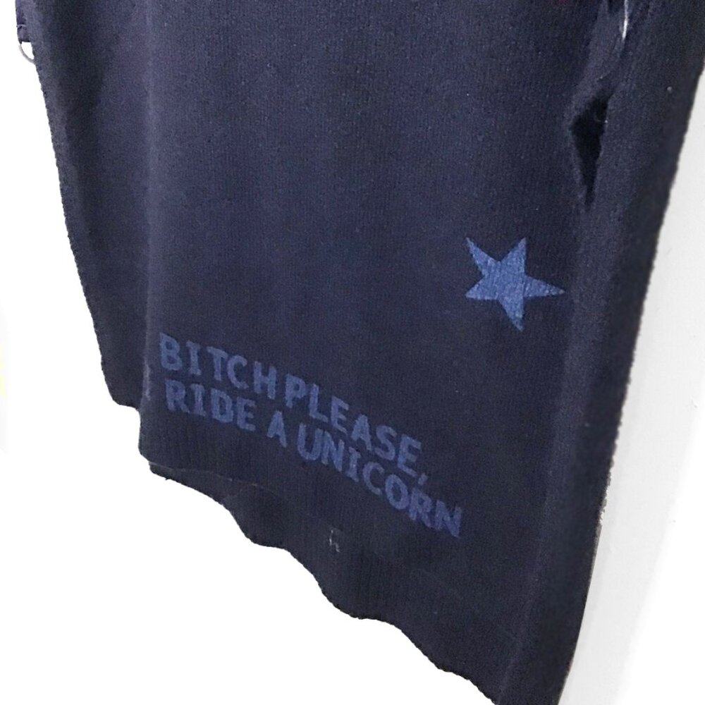 SHOWOFF Navy Blue Knit Embellished Graphic Sleeveless Dress - Picture 9 of 15
